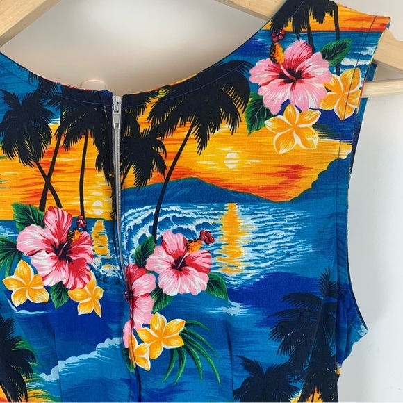 Tropical Blue Floral Midi Dress - Picture 6 of 9